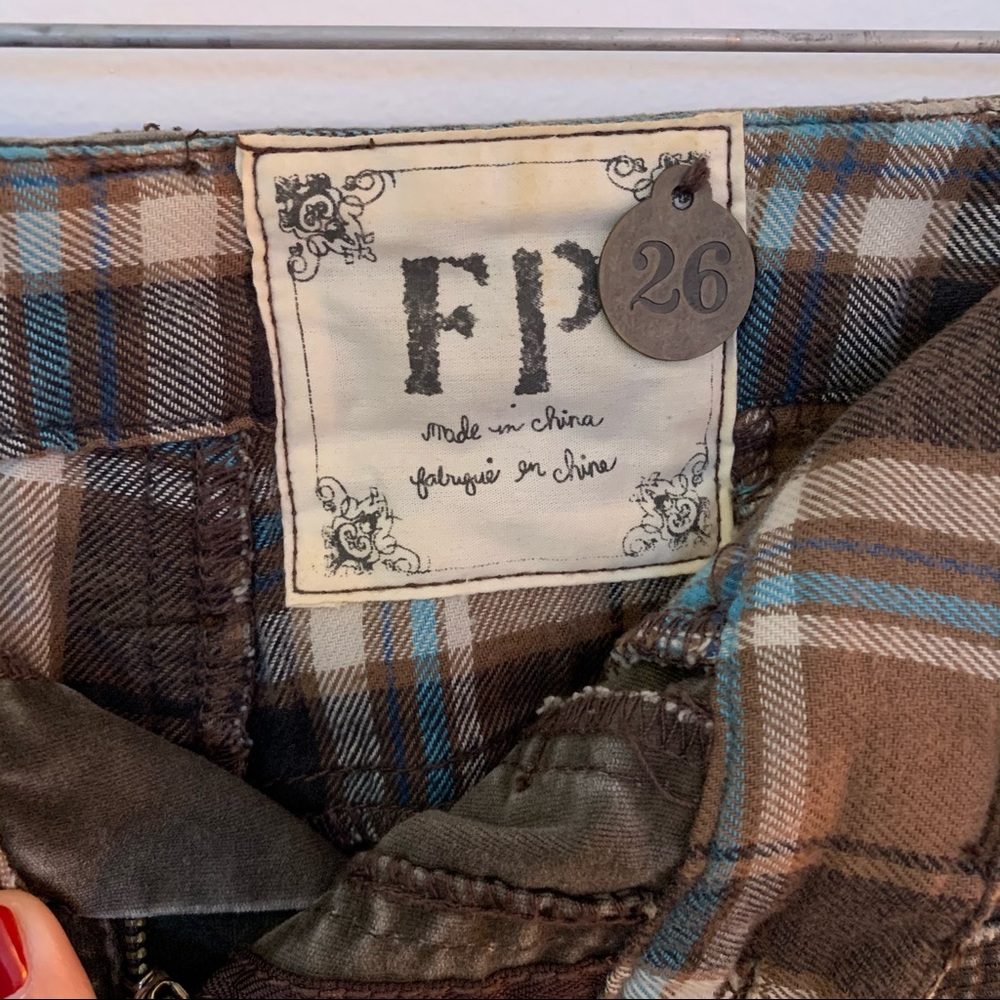 Vintage FREE PEOPLE brown denim mini Skirt - Picture 8 of 8
